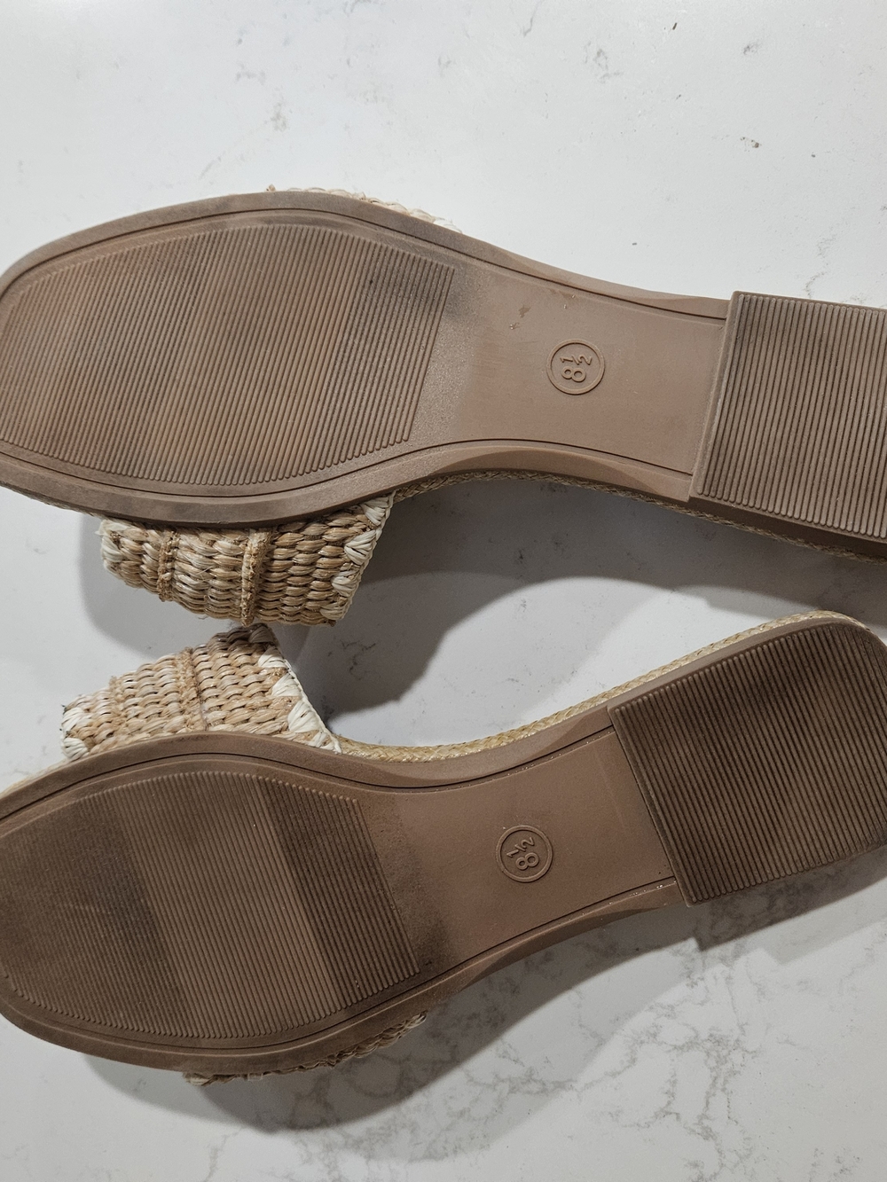 a new day Tan Woven Slide Sandals with Cream-Wrapped Buckle - Picture 4 of 4